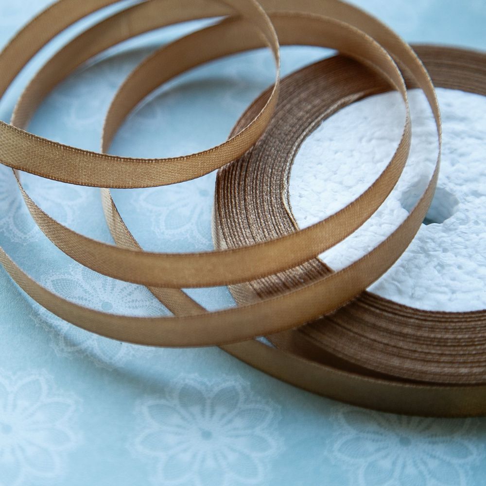 лента, атлас, цвет серый хаки, ширина 10 мм ленты