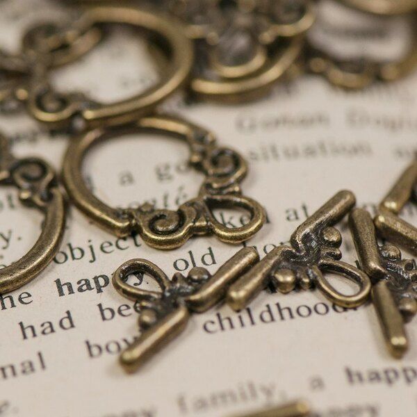 Замочки тоггл "венеция", цвет античная бронза, 20x14 мм