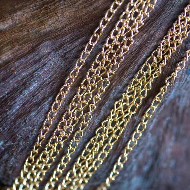 цепочка "твист", цвет золото, звено 3х2х0.6 мм