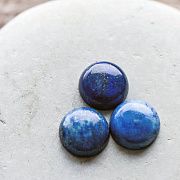 Кабошон лазурит круглый, цвет синий, 16x6 мм