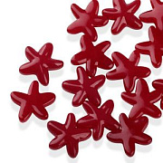 Бусина, Лэмпворк "Морская звезда", стекло, цвет тёмно-красный, 18x16.5x5.5 мм