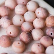 Бусина имитация нефрита 10, матовый, цвет лососевый, колорир., 10 мм (стренд 10 шт.)