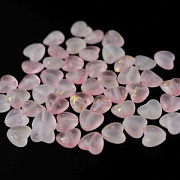 Бусина, акрил "Сердечко", матовая с фойлом, теплый розовый микс, 9x10x5.5 мм