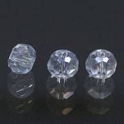 Бусина, стекло абакус 3,5, граненая, цвет прозрачный радужный, 3.5х2.5 мм (уп 50+/-10 шт)