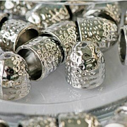 Колпачок-наконечник "Арахис", для бисерного жгута, цвет платина, 13x12.5 мм