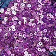 Пайетки плоские, фиолетовый перламутр радужный, 4 мм 