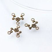 Коннектор "Филигрань вьюнок", цвет античная бронза, 9.5х10 мм