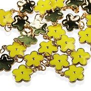 Подвеска металл "Незабудка", позолота/лимонный, 14.5x12x1.3 мм