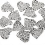 Подвеска металл "Сердце-сеть", цвет платина, 27x28.5x3 мм