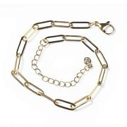 Основа для браслета "Скрепка", 304 Stainless Steel, цвет золото, 19 см