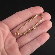 Основа для броши "Булавка", 304 Stainless Steel, цвет золото, 50х16х7 мм