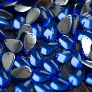 Стразы пришивные "Капля", акрил, цвет васильковый синий, 15х9х6 мм