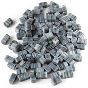 Бусина, Лэмпворк "Блок", стекло, цвет чёрно-серый, 11-12x5.5-6.5x5-6 мм