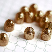 Колпачок-наконечник "Арахис", для бисерного жгута, цвет красное золото, 13x12.5 мм