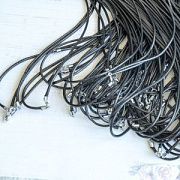 Основа для ожерелья с замком, вощеный шнур, черный, 570х2.5 мм