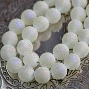 Бусина, стекло "Песок", цвет шампанское, 10 мм