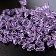 Бусина капля граненая, акрил, цвет сиреневый, 12х8 мм