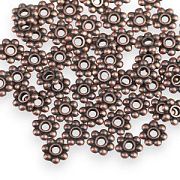 Разделитель для бусин "Ромашка", цвет красная медь, 6х1.5 мм  (уп 30 +/-2 шт)