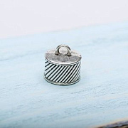 Концевик для шнура "Арлетт", цвет античное серебро, 16x11 мм