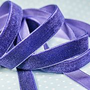 Лента, бархат, цвет фиолетовый, ширина 12.7 мм