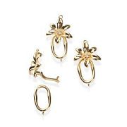 Замок для украшений "Лилия", позолота/циркон, 35.5x18.5 мм