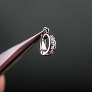 Бейл-подвес "Адель", с цирконием, цвет платина, 10.5x7x3 мм