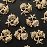 Подвеска сталь "Пляж", позолота, 23x18.5x4 мм