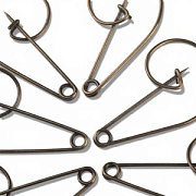 Основа для броши "Булавка", цвет античная бронза, 24x37.5x4.5 мм