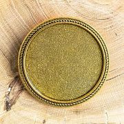 Основа для броши круглая "Тондо", цвет античное золото, 35х2 мм