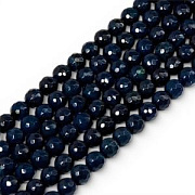 Бусина агат 6, граненая, цвет темно-синий, колорир., 6 мм (стренд 18 шт.)