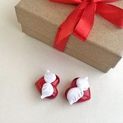 Бусина, Мурано "Сердце ангела", красный, 20х20 мм