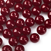 Бусина, стекло 10, цвет темно-красный, 10 мм