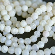 Бусина агат 10, морозная с трещинками, цвет белый, 10 мм (стренд 10 шт.)