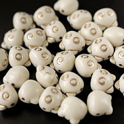 Бусина, акрил "Котик-антик", цвет айвори, 12.5x13x11 мм