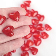 Бусина, Лэмпворк "Сердечко", стекло, цвет красный, 13-15x15-16x8.5-9.5 мм
