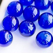 Бусина, Лэмпворк "Шар", синий, 16 мм