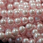 Бусина, имитация жемчуга, стекло 10, цвет светло-розовый, 10 мм
