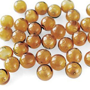 Бусина, Лэмпворк "Шар", медовый, 14 мм