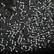 Бисер "Радуга", цилиндр, цвет серый/серебрение, 2x1.5 мм (уп 7 г)