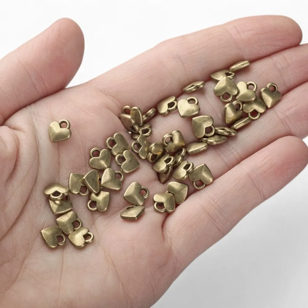 подвеска металл "харти", цвет античная бронза, 8x7x2.5 мм