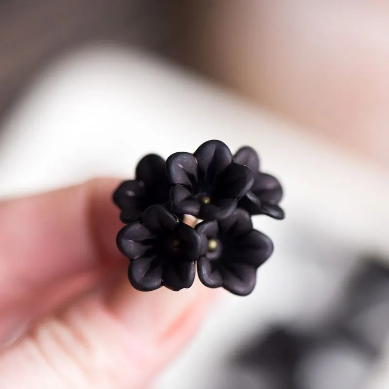 бусина, акрил "колокольчик", матовая, цвет черный, 14x10 мм