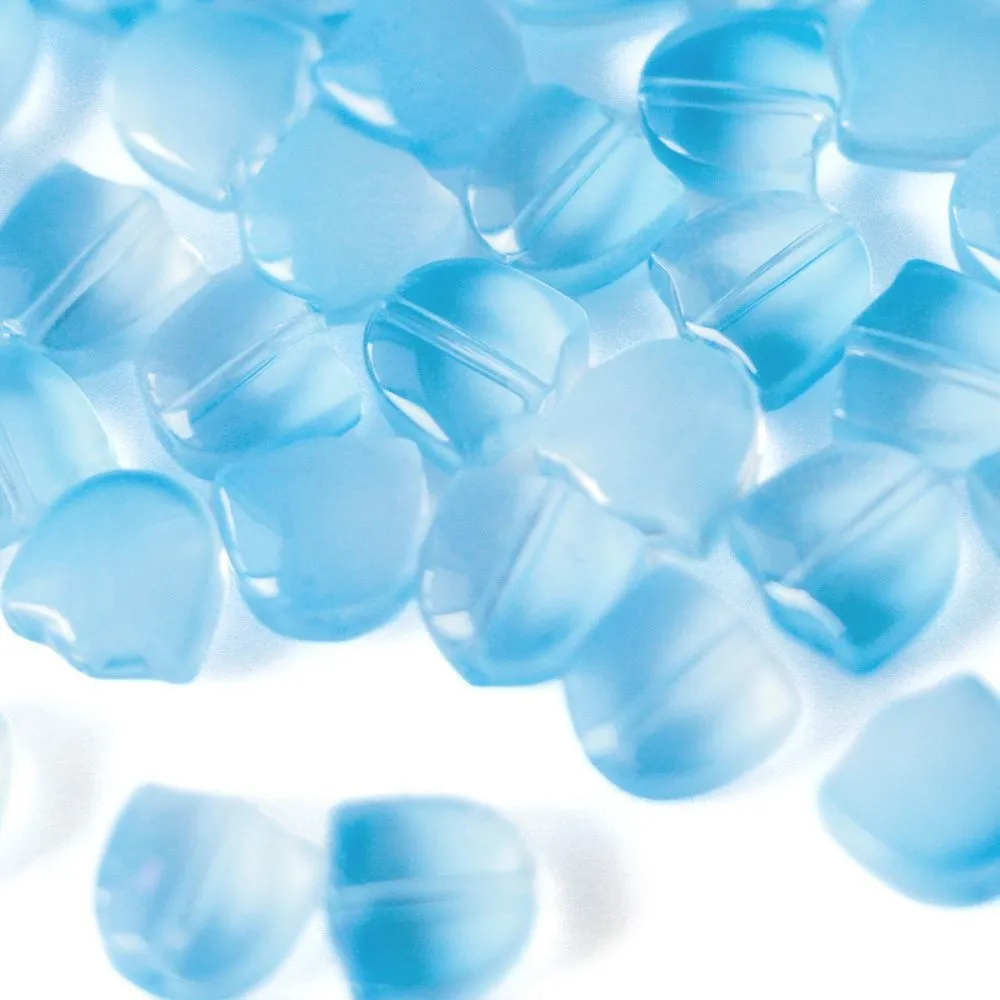 бусина "тюльпан", стекло, цвет голубой, 9 мм