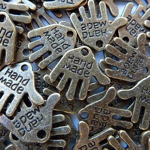 подвеска металлическая "hand made", цвет античная бронза, 12х10х1 мм