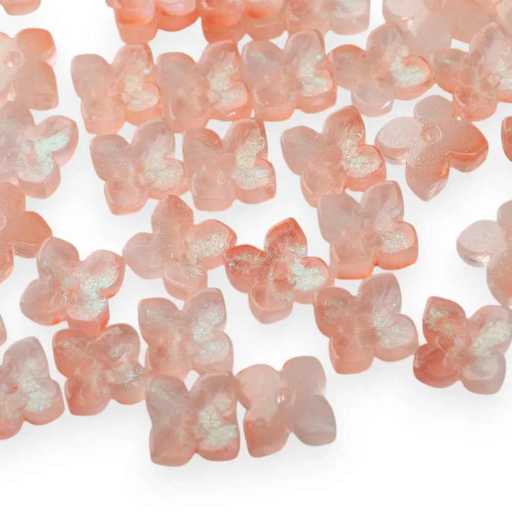 бусина "вероника", стекло, цвет персиковый, 10x10x3.5 мм