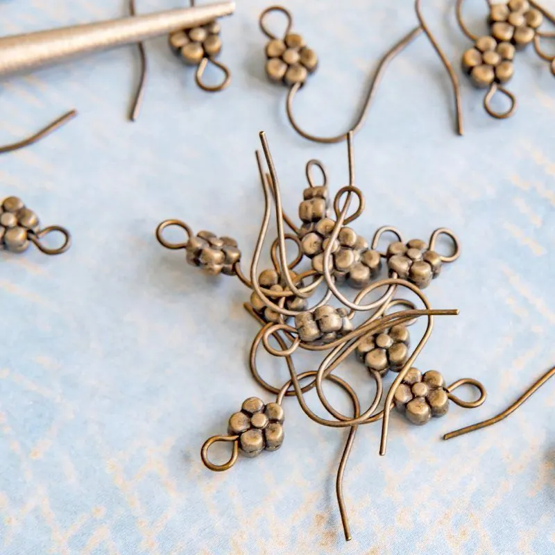 швензы "цветок", цвет античная бронза, 18х18х3 мм