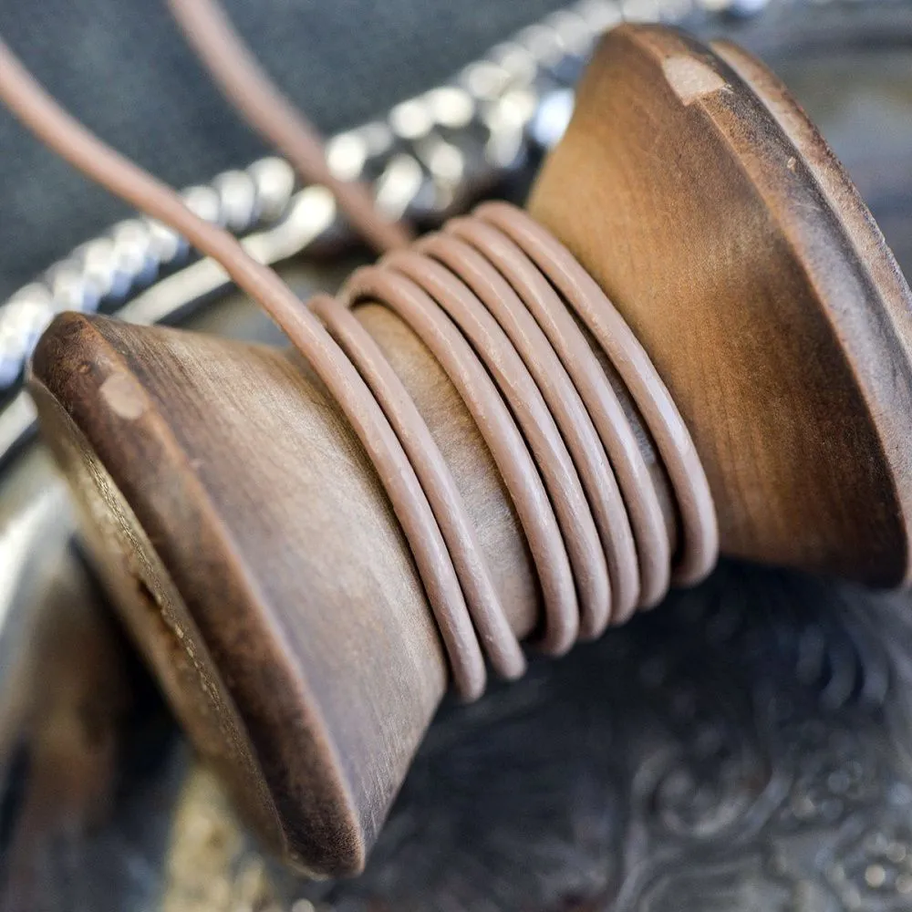 шнур кожаный, цвет какао, диаметр 2 мм