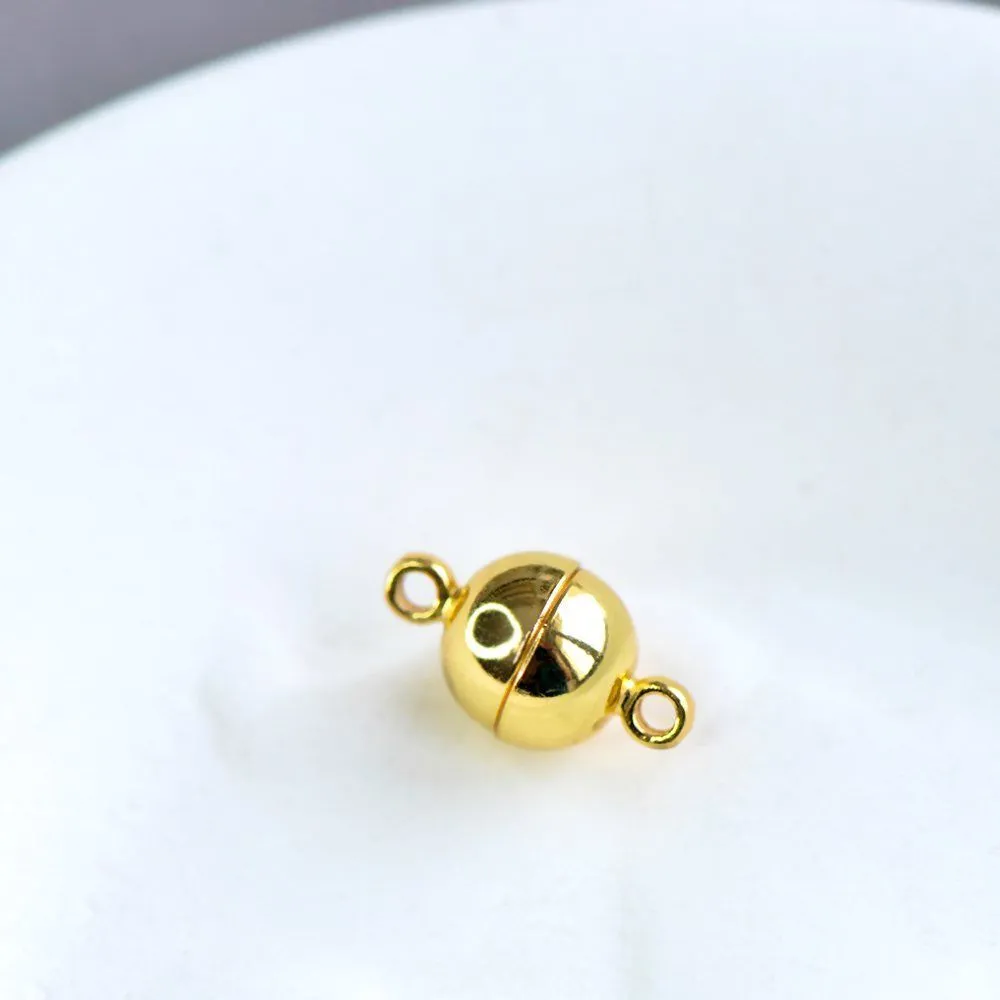 застежка магнитная "шарик", позолота, 14.5x8 мм