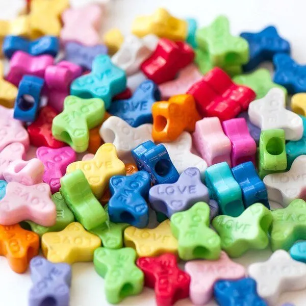 бусина, акрил "бабочка", цветовой микс, 10х15х5 мм