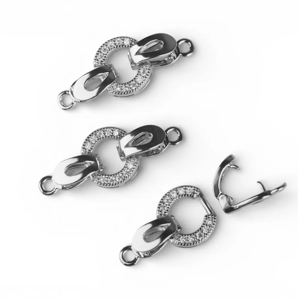 замок для украшений "фолд-ринг", покрытие платина, 25.5 мм