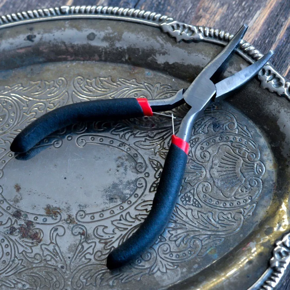 инструмент, тонкогубцы-утконосы (без насечки), черные ручки, 125 мм